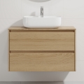 Bathroom vanity with basin TRONDHEIM/KRISTIANSAND 90x57x46 cm oak/white