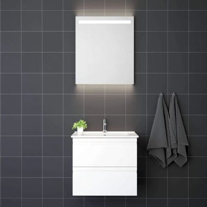 VIGO bathroom vanity with sink + LED backlit wall-mounted mirror, LED/10W/230V, IP44, white