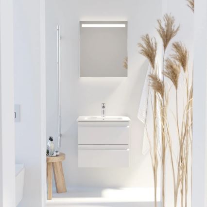 VIGO bathroom vanity with sink + LED backlit wall-mounted mirror, LED/10W/230V, IP44, white