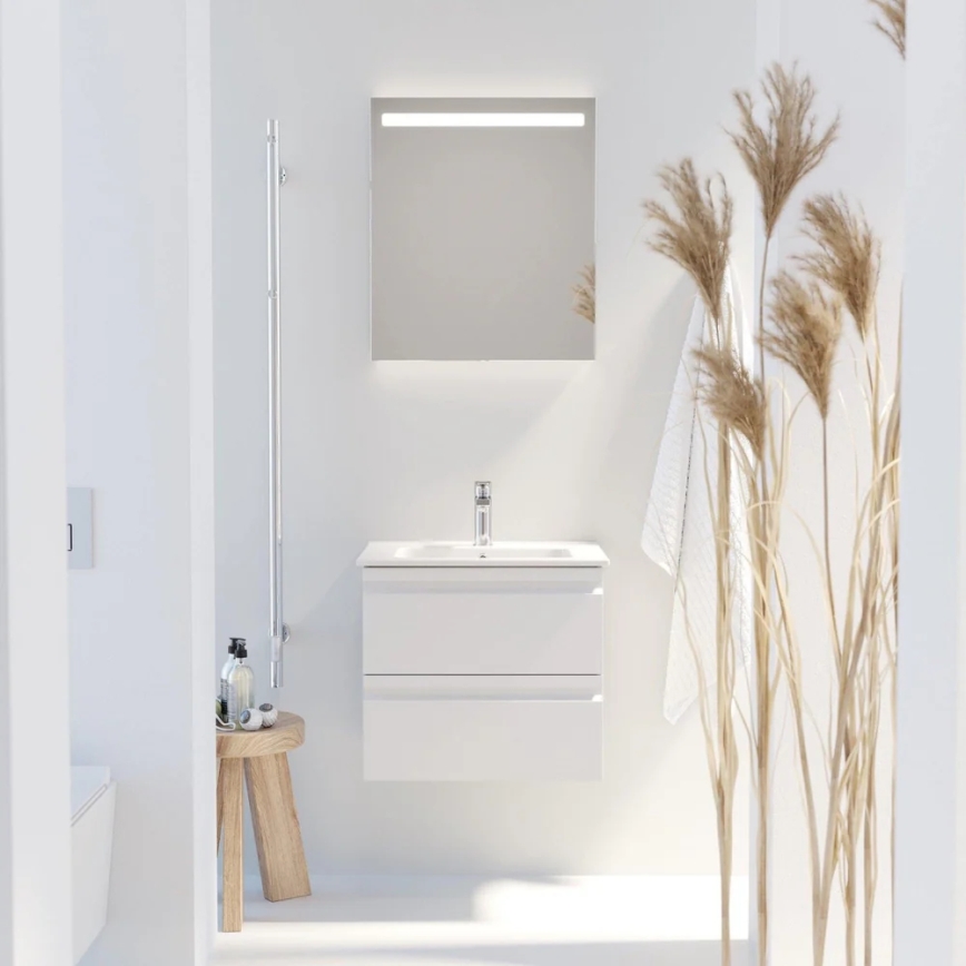 VIGO bathroom vanity with sink + LED backlit wall-mounted mirror, LED/10W/230V, IP44, white