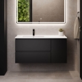Bathroom vanity with sink HELSINKI 115 cm left/black