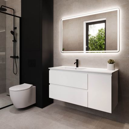 Bathroom vanity with sink HELSINKI 115 cm left/white