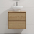 Bathroom vanity with sink TRONDHEIM/DRAMMEN 60x57x46 cm oak/white