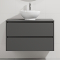 Bathroom vanity with sink TRONDHEIM/DRAMMEN 90x57x46 cm anthracite/white