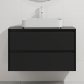 Bathroom Vanity with Sink TRONDHEIM/LJORDAL 90x57x46 cm Black/White