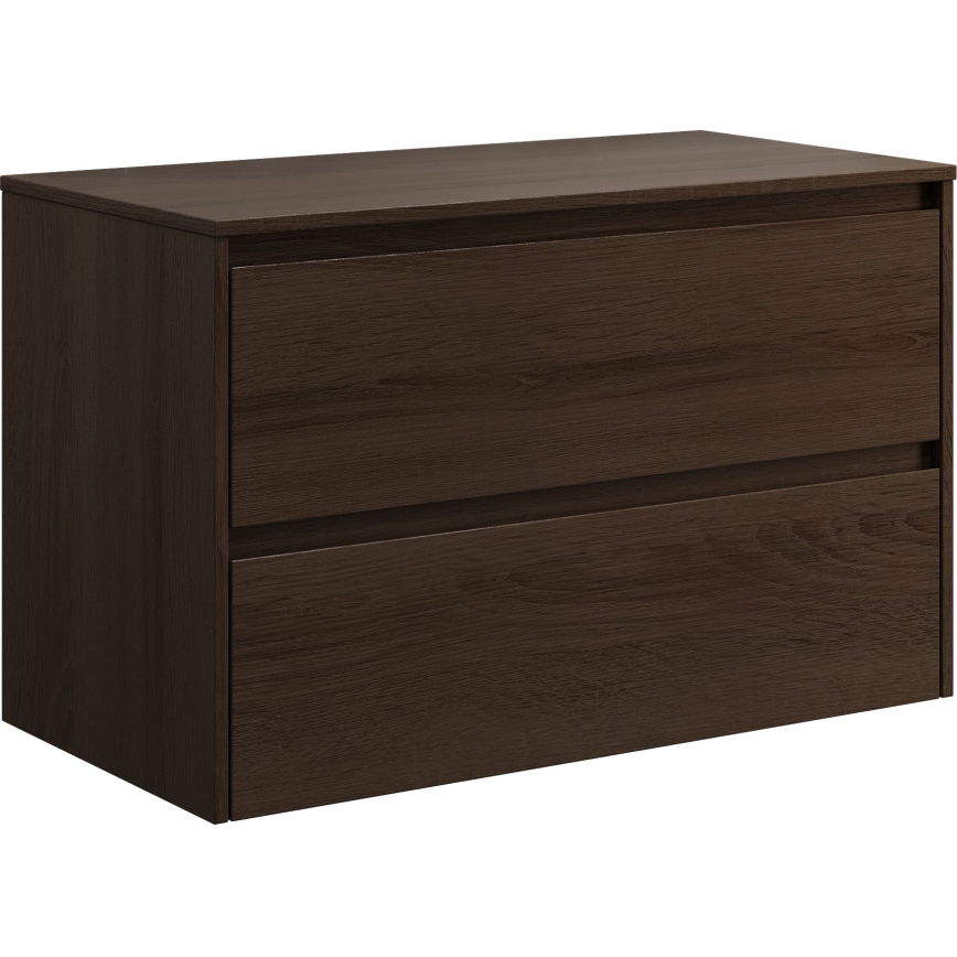 Bathroom vanity with sink TRONDHEIM/LJORDAL 90x57x46 cm walnut/brass