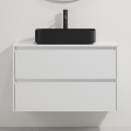 Bathroom vanity with sink TRONDHEIM/LJORDAL 90x57x46 cm white/black