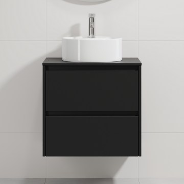 Bathroom vanity with sink TRONDHEIM/VIKEDAL 60x57x46 cm black/white