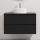 Bathroom vanity with sink TRONDHEIM/VIKEDAL 90x57x46 cm black/white