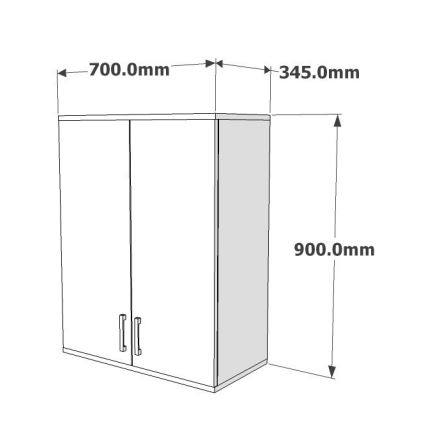 Bathroom wall cabinet ZOE 90x70 cm white