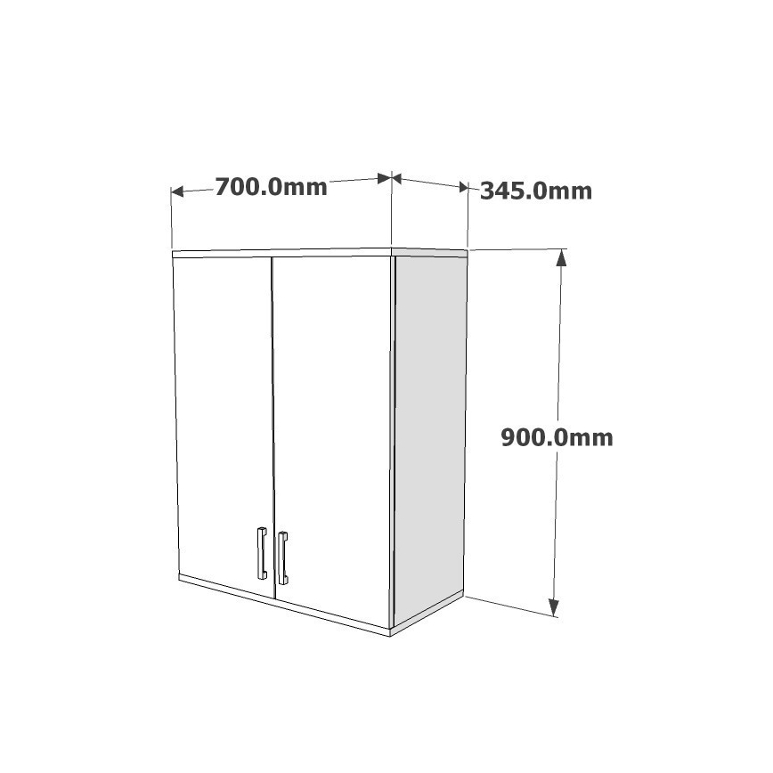 Bathroom wall cabinet ZOE 90x70 cm white