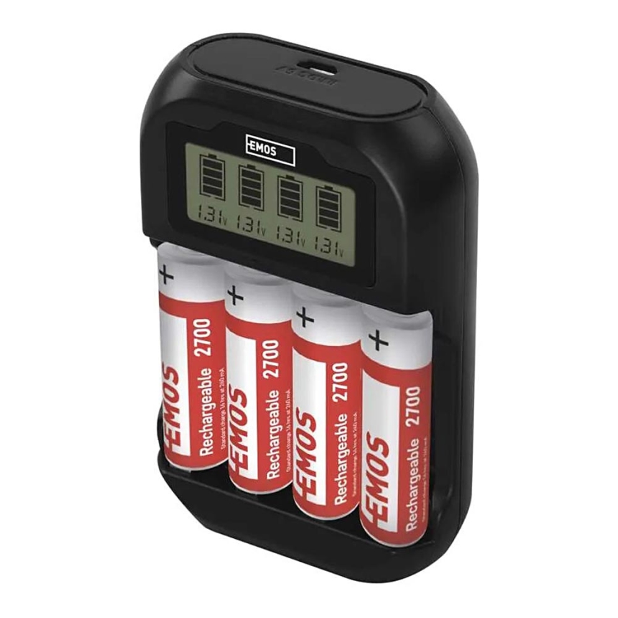 Battery charger with LCD display 4xAA/AAA 5V