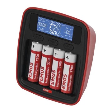 Battery charger with LCD display 4xAA/AAA 5V