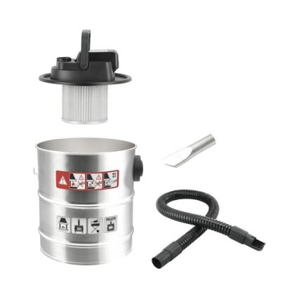 Battery-powered ash vacuum cleaner with HEPA filter 12 l 110W/18V 2000 mAh matte chrome