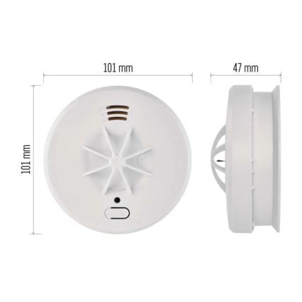 Battery-powered fire detector (1×9V)