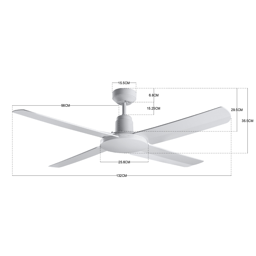 BAYSIDE 213025 - Outdoor ceiling fan NAUTILUS IP55 white