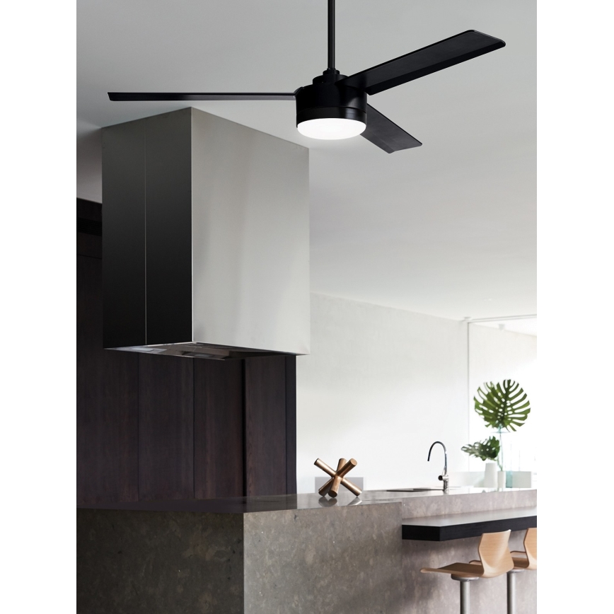 BAYSIDE 213033 - LED Ceiling fan LAGOON GX53/17W/230V black + remote control
