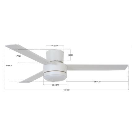 BAYSIDE 213036 - LED Ceiling fan LAGOON GX53/17W/230V white + remote control