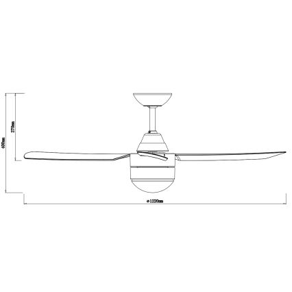 BAYSIDE 531018 - Ceiling fan MEGARA 2xE14/15W/230V black + remote control
