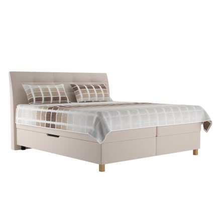 BEA Boxspring Bed with Mattress, 160x200 cm, Beige