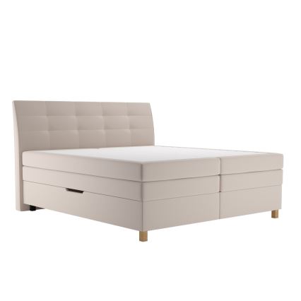 BEA Boxspring bed with mattress 180x200 cm beige