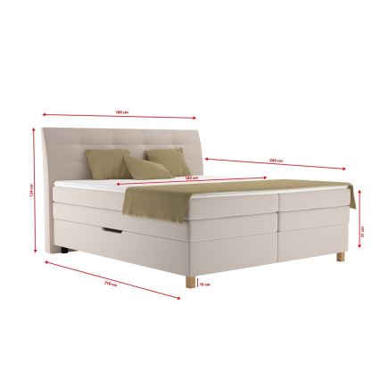 BEA Boxspring bed with mattress 180x200 cm beige