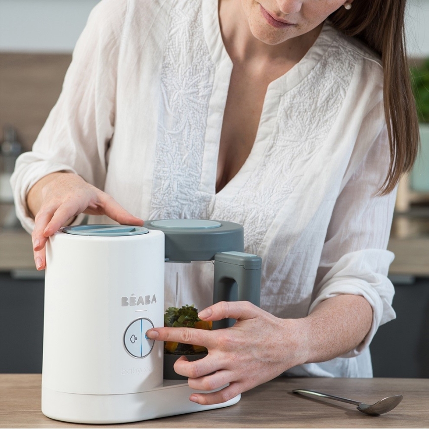 Beaba - 2-in-1 BABYCOOK NEO Steam Cooker, Green/White