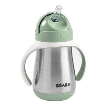 Beaba - 250 ml Insulated Cup with Straw, Green