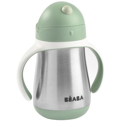 Beaba - 250 ml Insulated Cup with Straw, Green