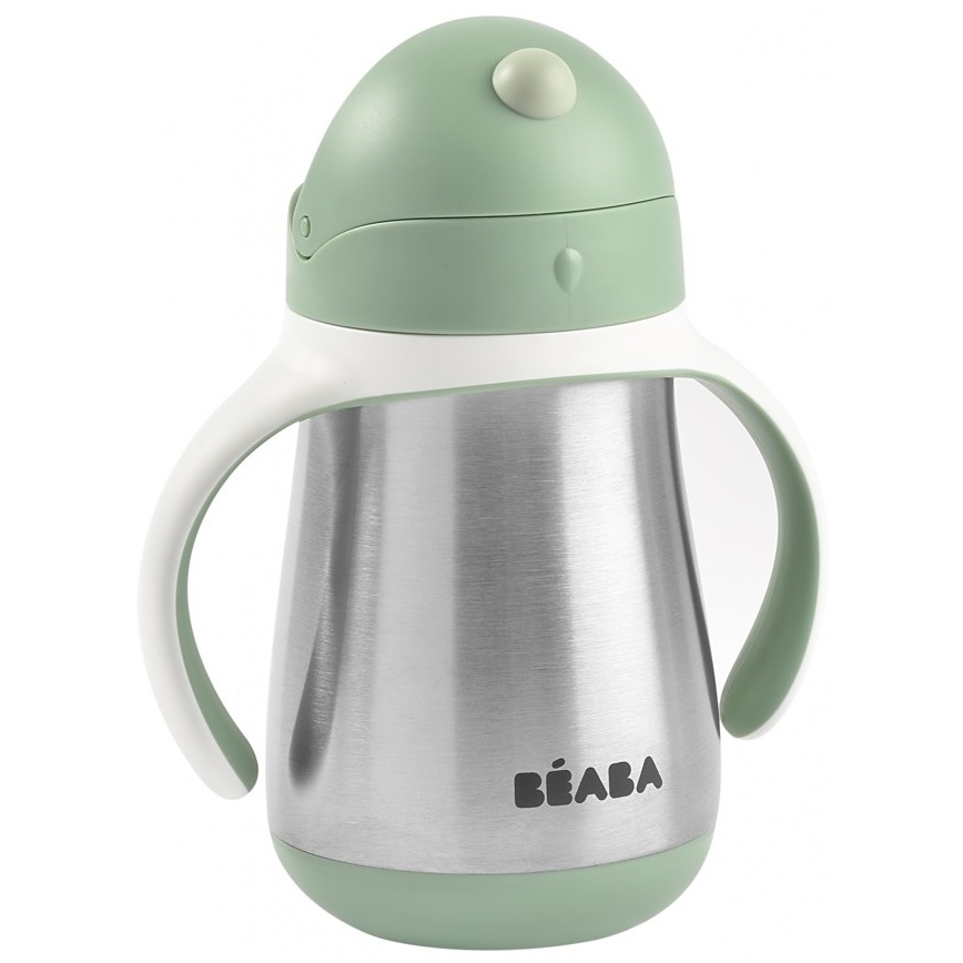 Beaba - 250 ml Insulated Cup with Straw, Green