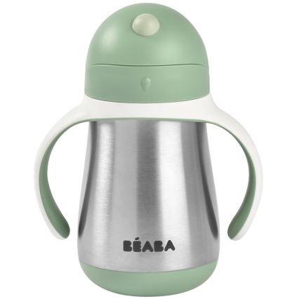 Beaba - 250 ml Insulated Cup with Straw, Green