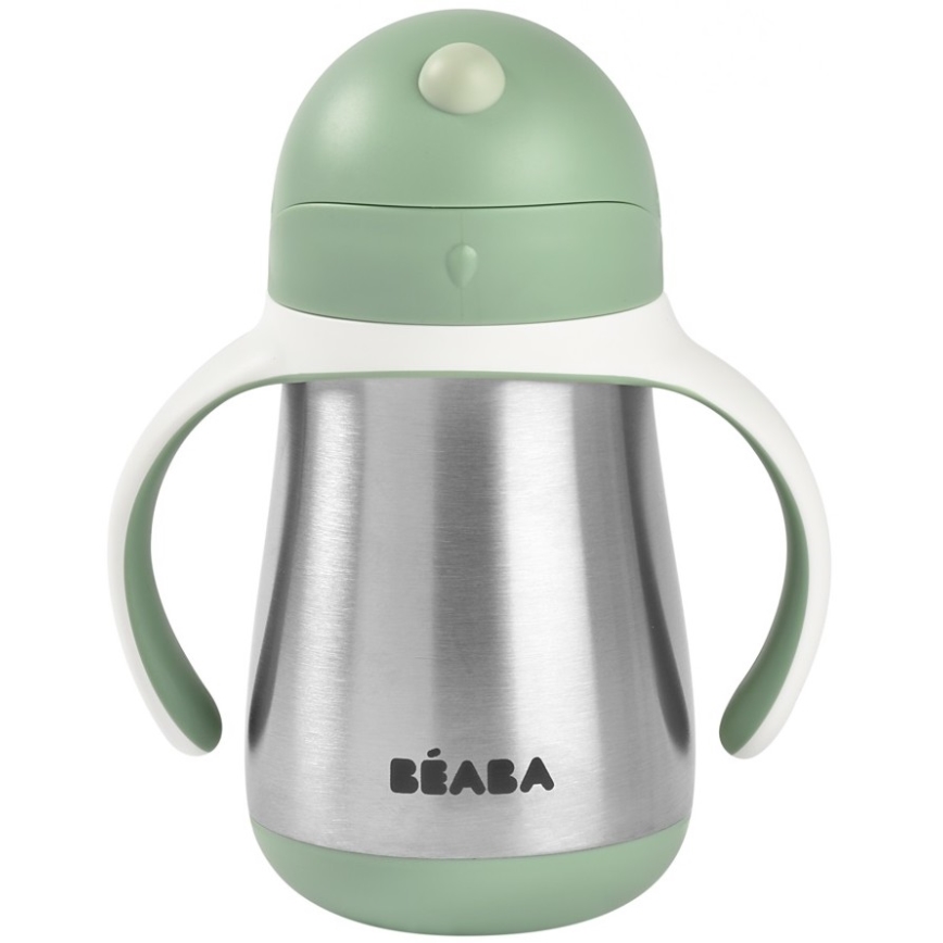 Beaba - 250 ml Insulated Cup with Straw, Green