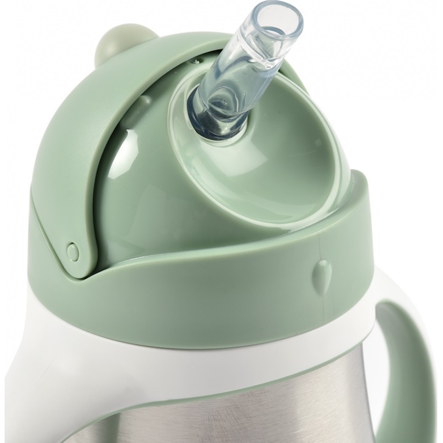 Beaba - 250 ml Insulated Cup with Straw, Green