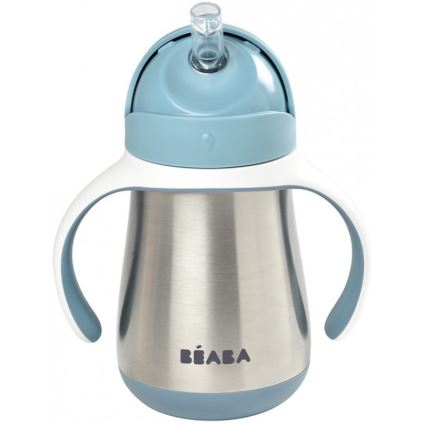 Beaba - 250 ml Insulated Straw Cup, Blue
