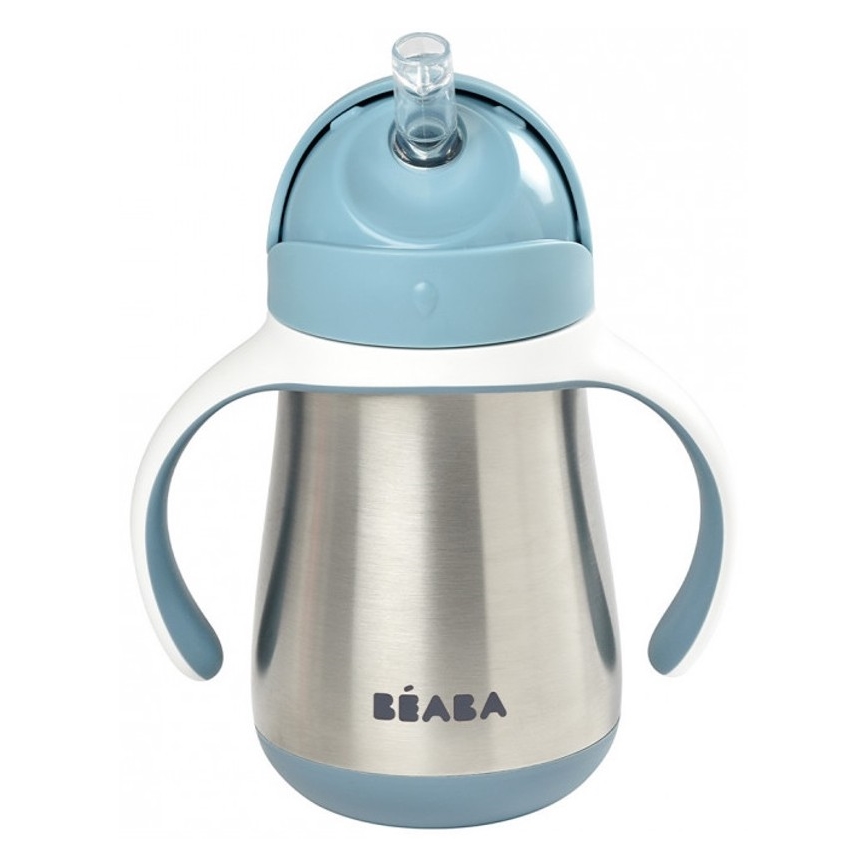 Beaba - 250 ml Insulated Straw Cup, Blue