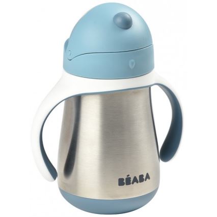 Beaba - 250 ml Insulated Straw Cup, Blue