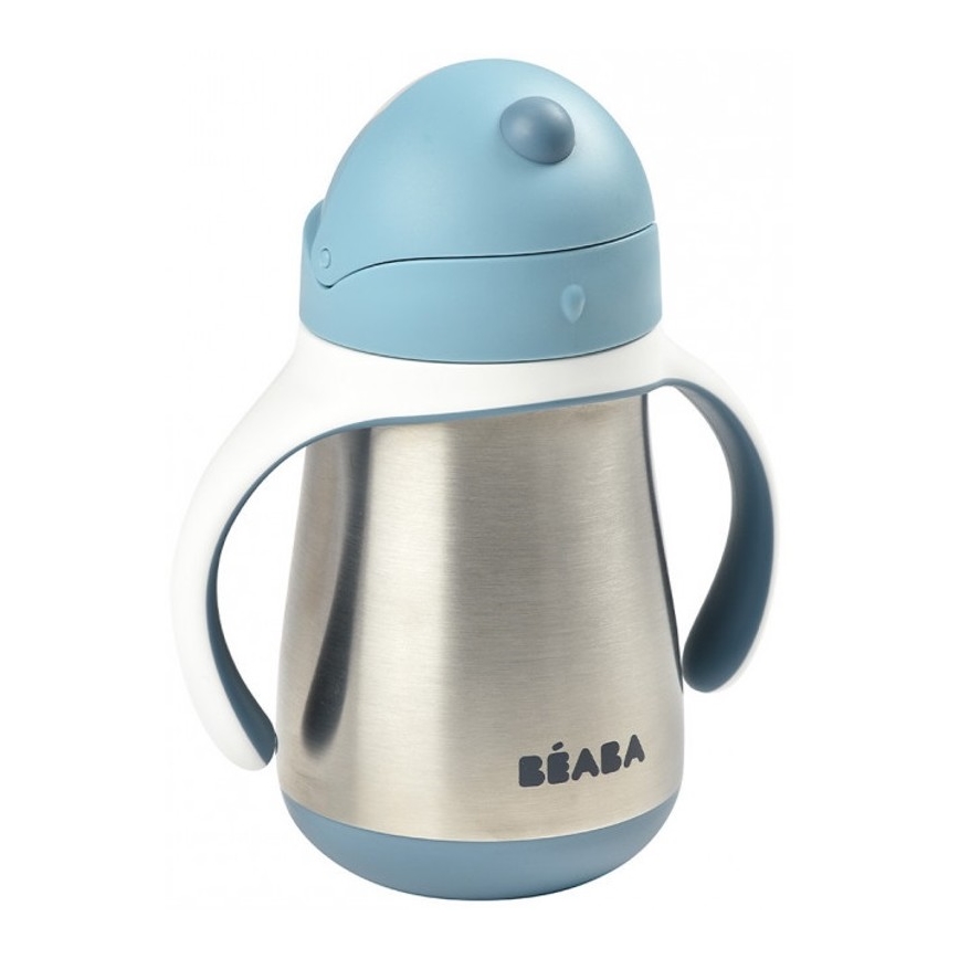 Beaba - 250 ml Insulated Straw Cup, Blue