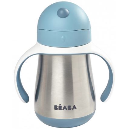 Beaba - 250 ml Insulated Straw Cup, Blue