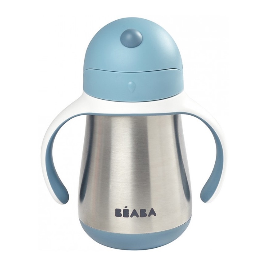Beaba - 250 ml Insulated Straw Cup, Blue