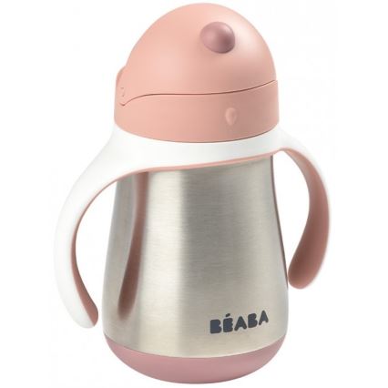 Beaba - 250 ml Insulated Straw Cup, Pink