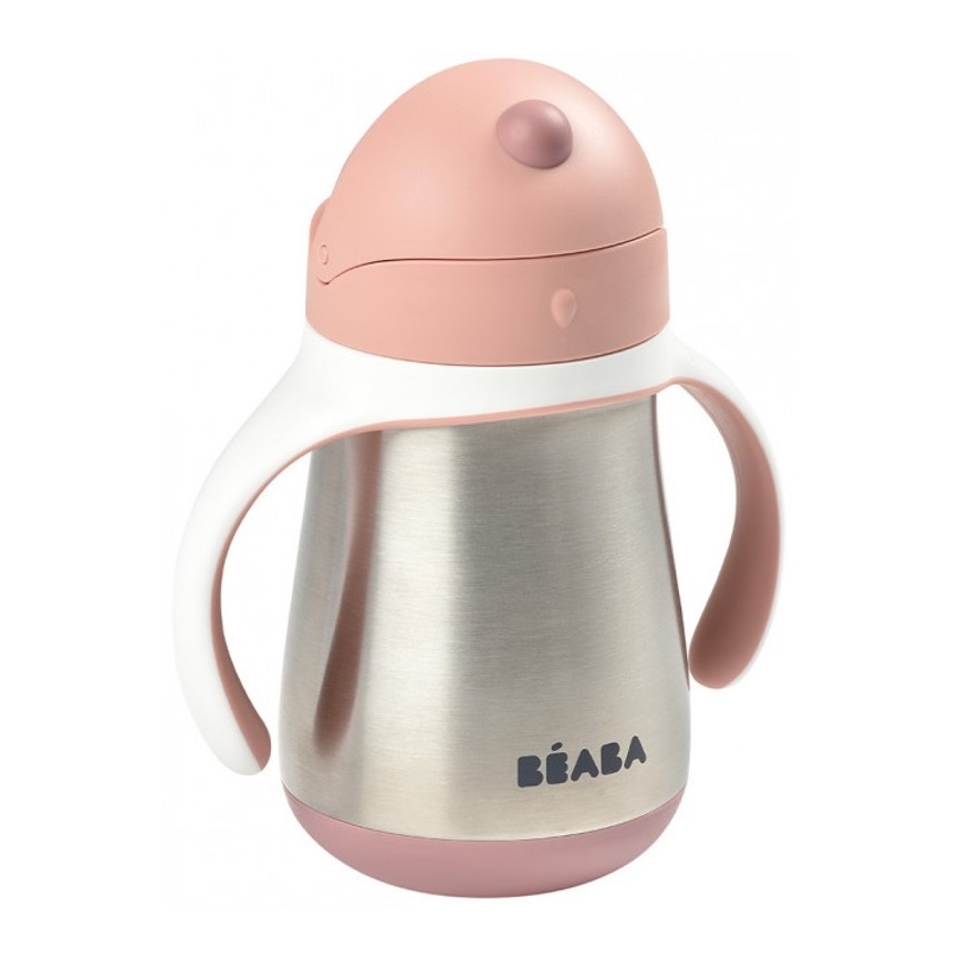 Beaba - 250 ml Insulated Straw Cup, Pink