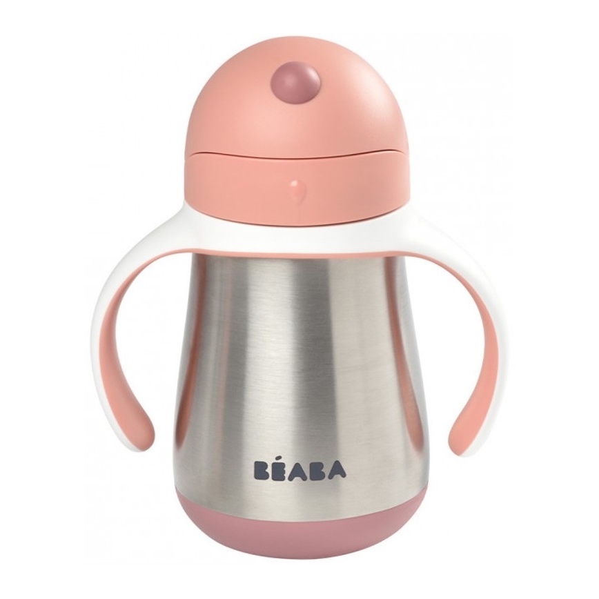 Beaba - 250 ml Insulated Straw Cup, Pink