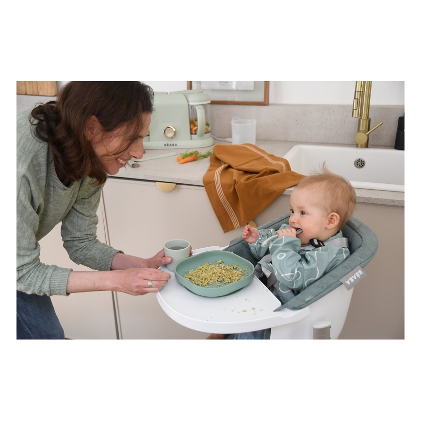 Beaba - 4-Piece Kids' Dining Set, Sage Green