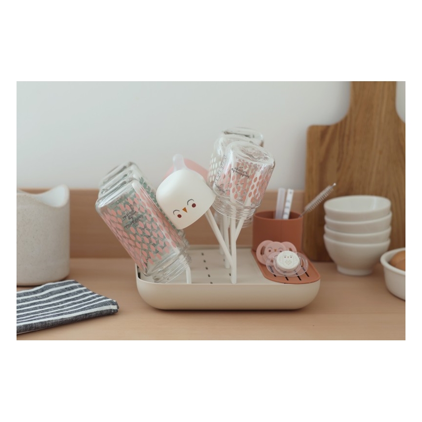 Beaba - Bottle drying rack beige/orange