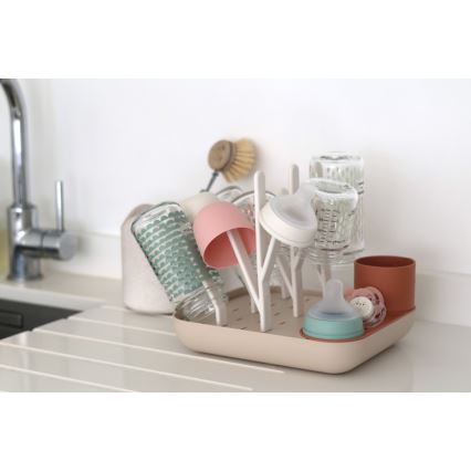 Beaba - Bottle drying rack beige/orange