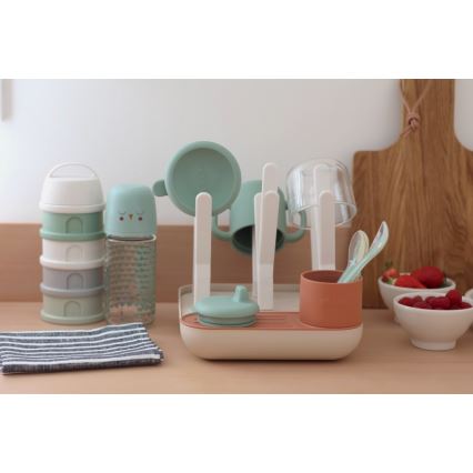 Beaba - Bottle drying rack beige/orange