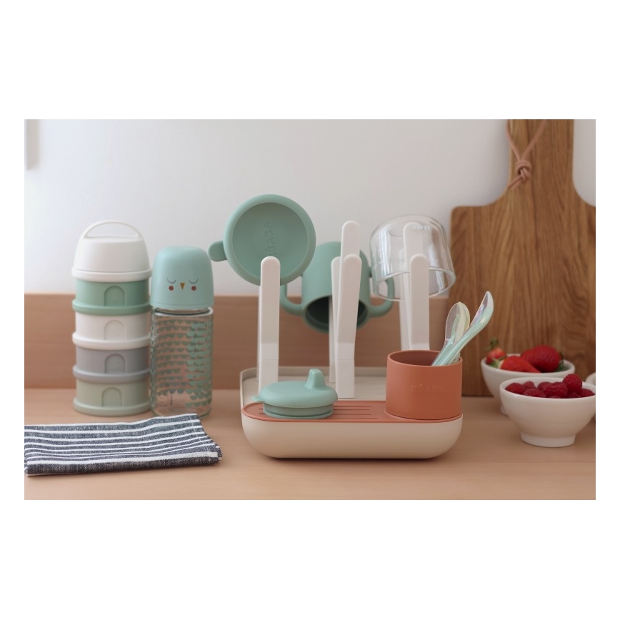 Beaba - Bottle drying rack beige/orange