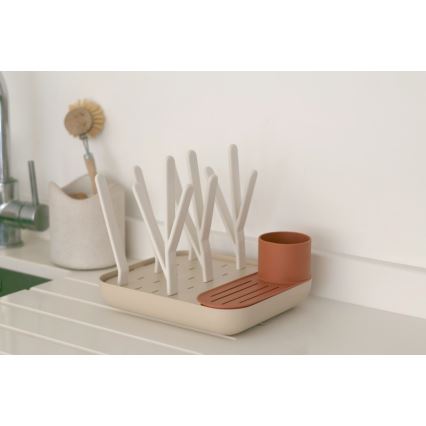 Beaba - Bottle drying rack beige/orange