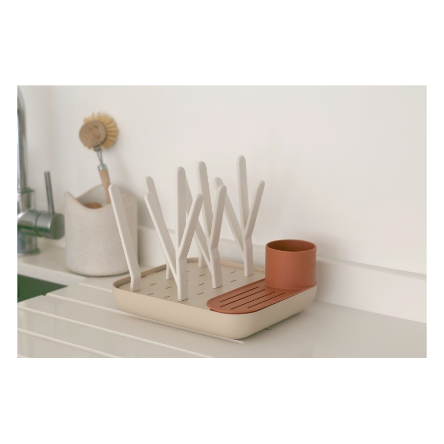 Beaba - Bottle drying rack beige/orange