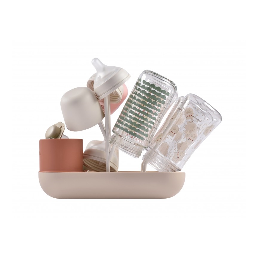 Beaba - Bottle drying rack beige/orange